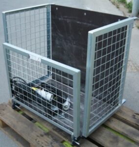 Uni Pritsche Transportkorb Schutzgitter Materialaufzug mieten Duesseldorf