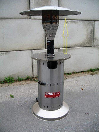 Heizpilz für Terrassen Beheizung aus Edelstahl und Alumium jetzt mieten in Düsseldorf