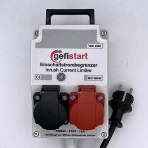 Gefistart Einschaltstrombegrenzer für 230V Baustrom reduziert Anlaufstrom bei Schleifmaschinen Fräsen Holzspaltern Einsatz Baustelle Düsseldorf